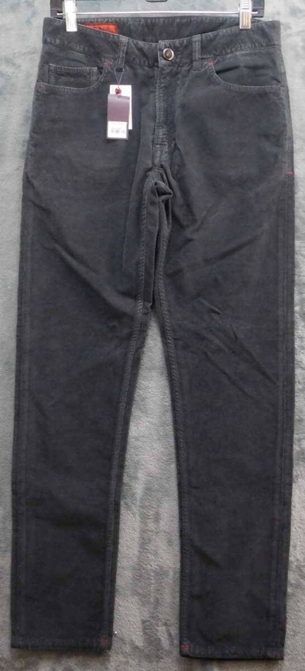 Isaia Napoli Corduroy Jeans Mens 48R 30x31 Gray Slim Straight Designer Italy NWT